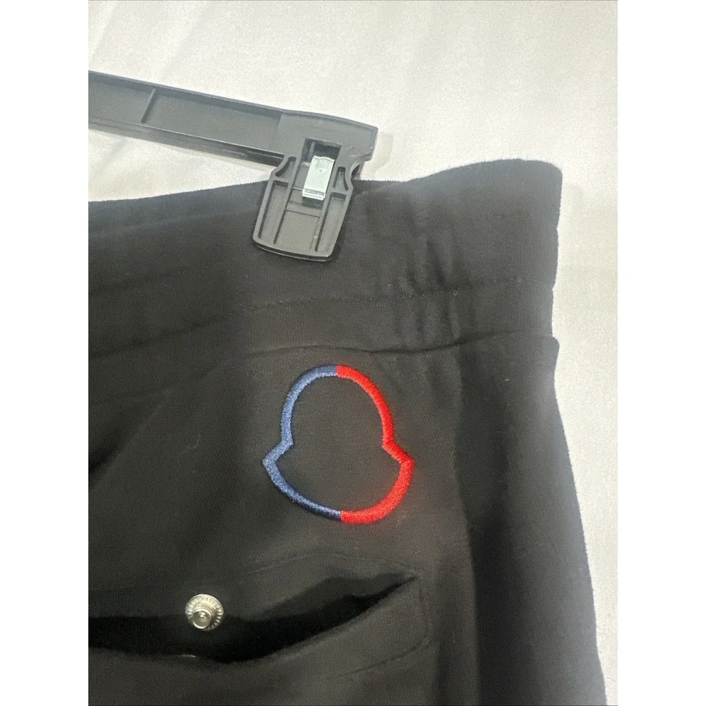 NWT $690 Moncler [ XXL ] Embroidered Logo Sweatpants in Black‎ #J1971